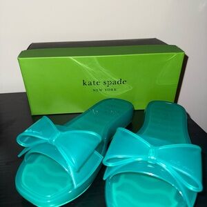 Kate Spade Aqua Bow Slides